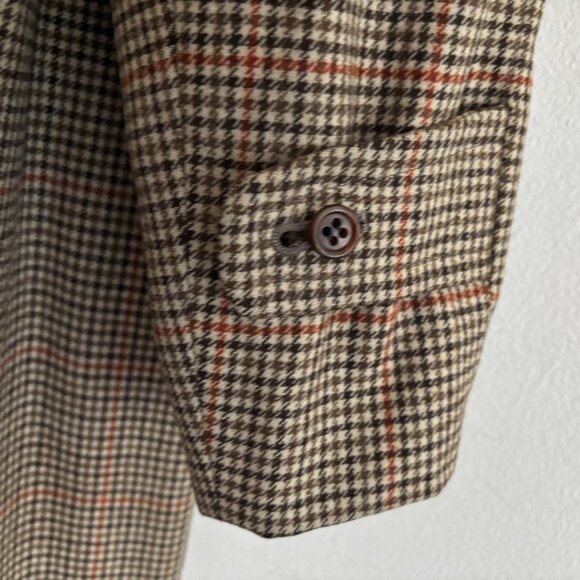 Aquascutum Houndstooth Plaid Check Wool Overcoat/ Top Coat/ Trench Coat  - 42 - Picture 8 of 12